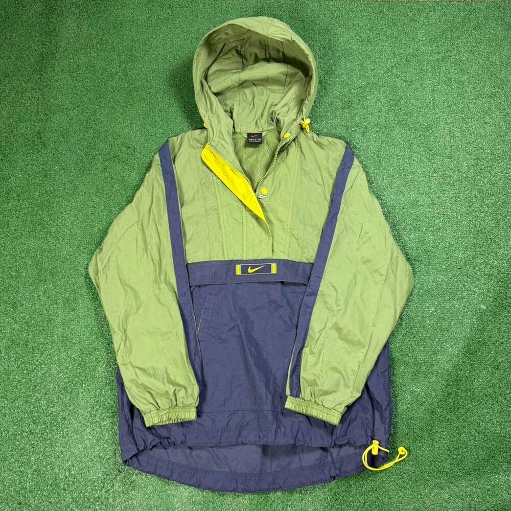 Nike Windbreaker Jacket Women's S 90s Outdoor Gorpcore Green Colorblock Anorak